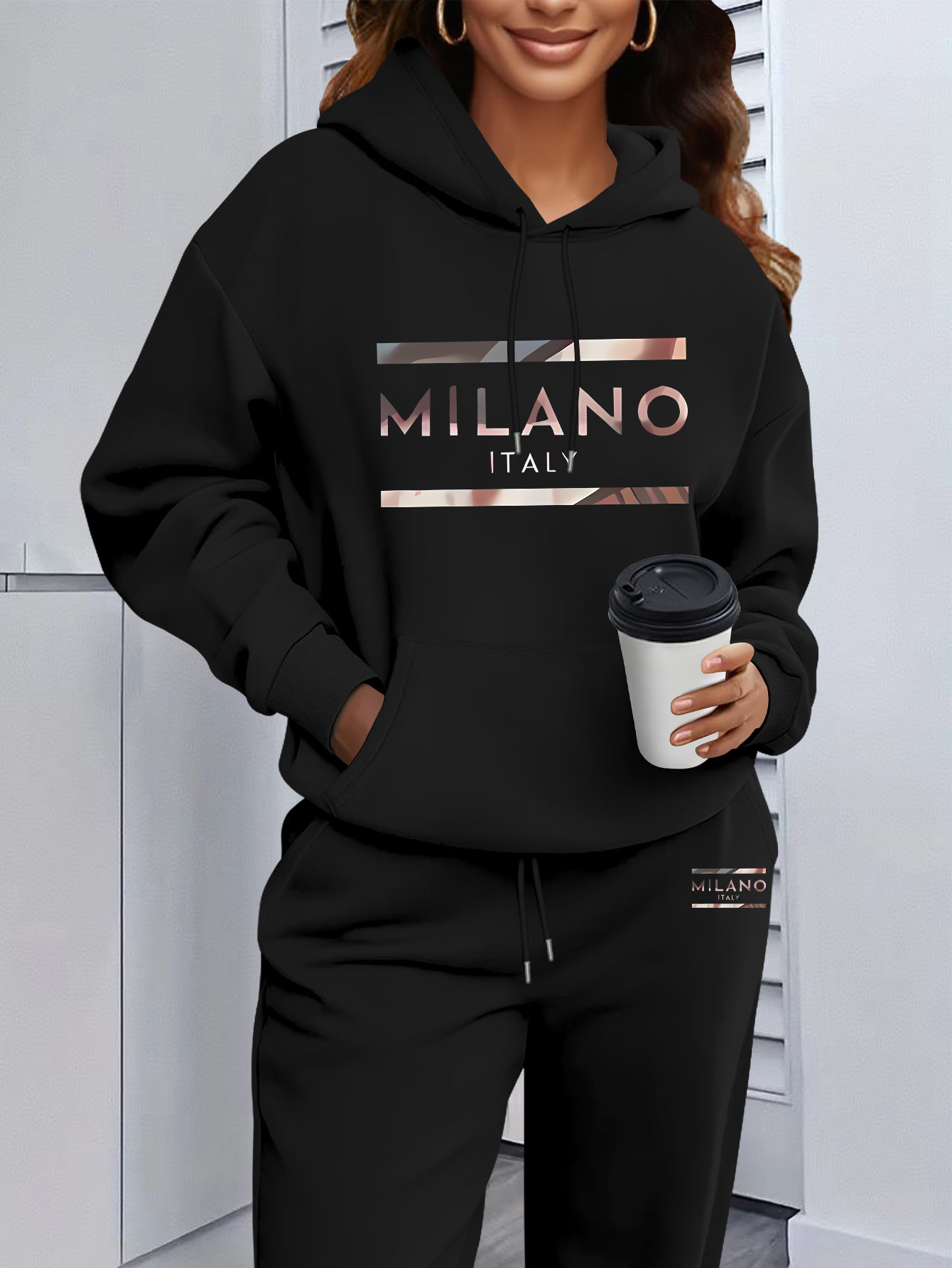 Conjunto de sudadera con capuc - Winter Clothing For Women reseña y precio