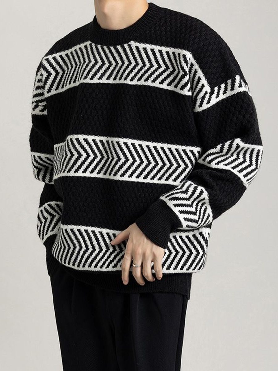 Jersey informal holgado a raya - Winter Clothing Hong Kong reseña y precio